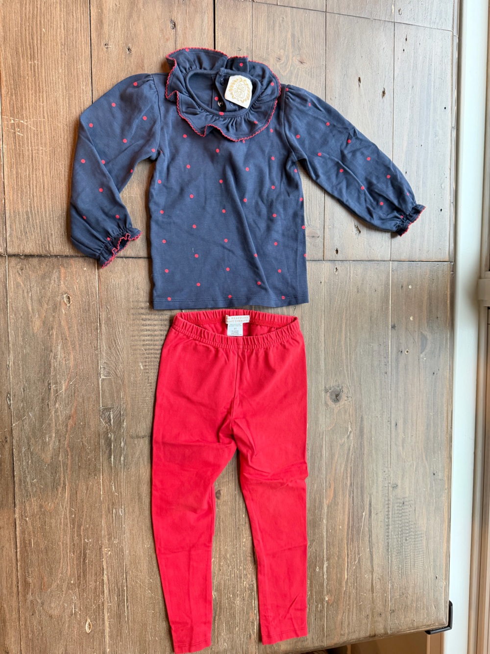 Beaufort Bonnet Company Toddler Girl 2-Piece Set 3T Nantucket Navy/Richmond red